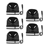 Kuber Industries Reflective Dog Harness With Adjustable Leash|Breathable Polyester Mesh Fabric |XS Size|HT-844|Comfortable No-Pull Grip|Quick Release Buckles|Easy On-Easy Off Harness|Black (Pack Of 5)